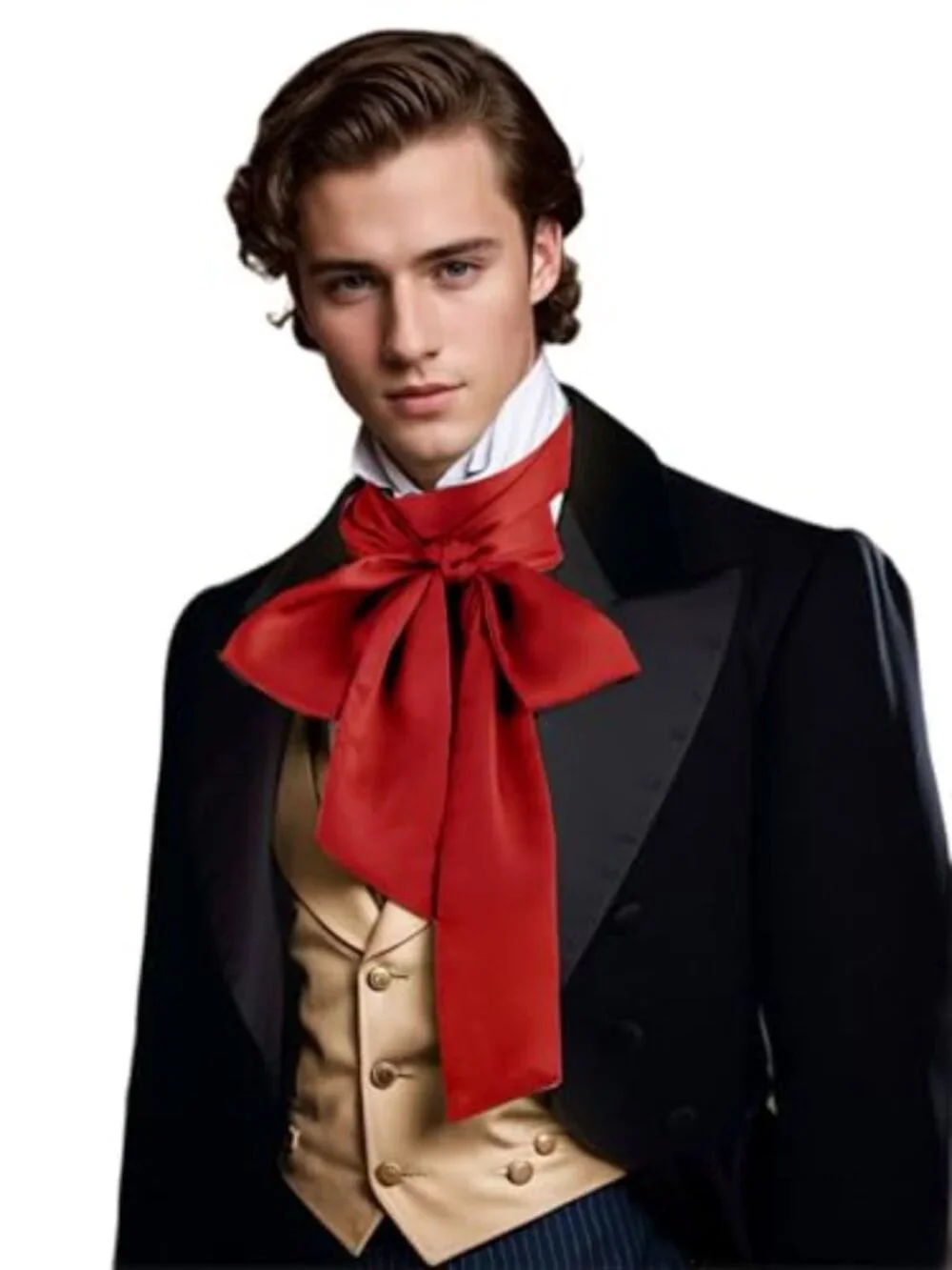 Victorian Jabot Scarf Cravat for Men Costume Wedding Halloween Necktie